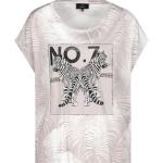 Animal-Print Kurzärmelige Monari T-Shirts mit Strass aus Baumwolle für Damen Größe S für den für den Sommer 