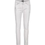 Cremefarbene Lack-Optik Monari 5-Pocket Hosen mit Reißverschluss aus Baumwolle für Damen Größe S 