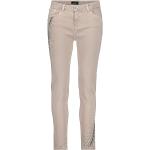 Braune Monari Skinny Jeans mit Nieten aus Baumwolle für Damen Größe S 