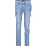 Hellblaue Monari Slim Fit Jeans mit Strass aus Baumwolle für Damen Größe S 