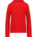 Reduzierte Rote Unifarbene Monari Stehkragen Strickpullover für Damen Größe L für den für den Herbst 