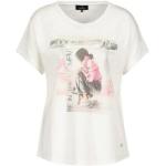Offwhitefarbene Kurzärmelige Monari Rundhals-Ausschnitt T-Shirts für Damen Größe XS 1-teilig 