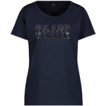 Reduzierte Marineblaue Kurzärmelige Monari Rundhals-Ausschnitt T-Shirts für Damen Größe S 1-teilig 