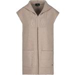 Beige Unifarbene Monari Strickjacken mit Kapuze aus Baumwollmischung mit Kapuze für Damen Größe M für den für den Herbst 