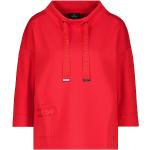 Rote Unifarbene 3/4-ärmelige Monari Stehkragen Damensweatshirts aus Viskose Größe S für den für den Herbst 