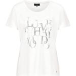 Reduzierte Weiße Unifarbene Kurzärmelige Monari Rundhals-Ausschnitt T-Shirts für Damen Größe L 1-teilig 