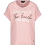 Rosa Kurzärmelige Monari Rundhals-Ausschnitt T-Shirts aus Baumwolle für Damen 1-teilig 