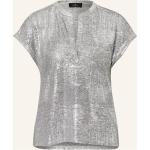 Silberne Monari Shirts mit Tasche Metallic aus Polyester für Damen Größe S 