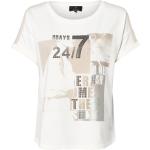 Reduzierte Weiße Monari Rundhals-Ausschnitt T-Shirts mit Glitzer für Damen Größe M 
