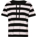 Monari T-Shirt Damen Jersey Rundhals gestreift, schwarz