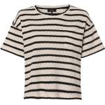 Bunte Gestreifte Monari Rundhals-Ausschnitt T-Shirts aus Kunstfaser für Damen Größe L für den für den Sommer 