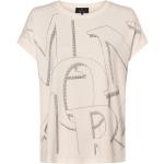 Weiße Monari Rundhals-Ausschnitt T-Shirts mit Glitzer für Damen Größe L für den für den Sommer 