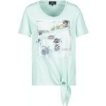 Mintgrüne Halblangärmelige Monari T-Shirts mit Glitzer für Damen Größe M 