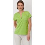 Reduzierte Hellgrüne Kurzärmelige Monari Rundhals-Ausschnitt Shirts mit Tasche für Damen für den für den Sommer 