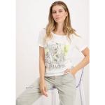 Offwhitefarbene Halblangärmelige Monari Rundhals-Ausschnitt T-Shirts für Damen Größe M 