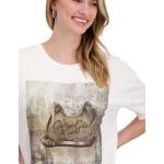 Reduzierte Weiße Monari T-Shirts mit Strass aus Viskose für Damen Größe S 