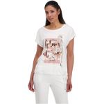 Reduzierte Weiße Kurzärmelige Monari T-Shirts mit Strass für Damen Größe L 