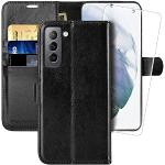Schwarze Samsung Galaxy S21 5G Hüllen Art: Flip Cases mit Bildern aus Leder stoßfest für Herren 