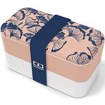 monbento - Bento Box MB Original Ginkgo mit Fächern Made in France - 2 Tier Auslaufsicher Lunch Box Perfekt für Büro/Meal Prep/Schule - BPA Frei - Brotdose Lebensmittelbehälter - Rosa und Blau