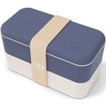 monbento - Bento Box MB Original Natural mit Fächern Made in France - Auslaufsicher - Lunch Box Perfekt für Büro/Meal Prep/Schule - BPA Frei - Brotdose Lebensmittelbehälter - Blau