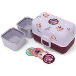 monbento - Kinder Lunchbox MB Tresor Owly - Eule - Bento Box mit 3 Fächer - Ideal für Mittagessen oder Snacks in der Schule/Park - BPA Frei - Lebensmittelecht - Violett