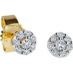Goldene Elegante Moncara Diamant Ohrringe aus Gelbgold 10 Karat mit Diamant für Damen 