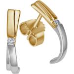 Goldene Elegante Moncara Diamant Ohrringe aus Gelbgold mit Diamant für Damen 