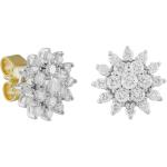 Silberne Moncara Diamant Ohrringe mit Weihnachts-Motiv aus Weißgold mit Diamant für Damen 