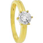 MONCARA Damen Ring, 375er Gelbgold mit 19 Diamanten, zus. ca. 0,08 Karat, gold, 60