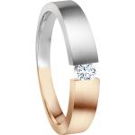 Moncara Damen Ring, 375er Weiß-/ Roségold mit Diamant, ca. 0,08 ct., bicolor