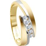 Goldene Elegante Moncara Goldringe aus Gelbgold 18 Karat mit Diamant für Damen Größe 56 
