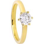MONCARA Damen Ring, 585er Gold mit 1 Diamanten, zus. ca. 0,5 Karat, gold