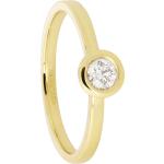 MONCARA Damen Ring, 585er Weißgold mit 1 Diamanten zus. ca. 0,25 Karat, gold