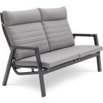 Graue Moderne Gartensofas & Outdoor Sofas matt aus Aluminium mit verstellbarer Rückenlehne 2 Personen 
