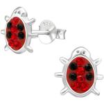 Rote Marienkäfer Ohrringe mit Insekten-Motiv aus Silber für Damen 