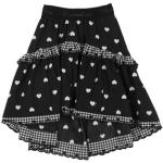 Schwarze MONNALISA Kinderkaroröcke mit Volants aus Baumwolle für Mädchen für den für den Winter 