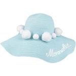 Himmelblaue Bestickte MONNALISA Kinderstrohhüte aus Stroh 54 für Mädchen 
