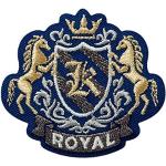 Blaue Wappen Aufnäher mit Ornament-Motiv 