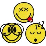 Emoji Smiley Bügelbilder & Bügelmotive maschinenwaschbar 