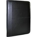 Schwarze Monolith Bürobedarf Schreibmappen & Collegemappen mit Reißverschluss DIN A4 aus Leder mit Laptopfach 