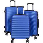 Monopol Koffer-Set 3-teilig Hartschale Malaga 4 Räder Zahlenschloss blau