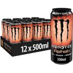 Monster Energy Rehab Peach, 12x500 ml, Einweg-Dose – Energy Iced Tea mit Pfirsichgeschmack