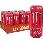 Monster Energy Ultra Red - koffeinhaltiger Energy Drink mit Geschmack aus roten Früchten - ohne Zucker und ohne Kalorien - in praktischen Einweg Dosen (12 x 500 ml)