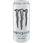 Monster Energy Ultra White - koffeinhaltiger Energy Drink mit sanftem Zitrus-Geschmack - ohne Zucker und ohne Kalorien - in praktischen Einweg Dosen (24 x 500 ml)