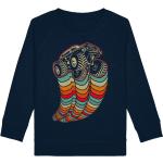 Marineblaue Motiv Langärmelige Bio Kindersweatshirts aus Baumwolle für Jungen Größe 98 