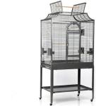 Montana Cages Vogelkäfig »Madeira II - Antik«, Sittichkäfig, Käfig, Voliere für Sittiche waagerechte Verdrahtung & Anflugklappe, grau
