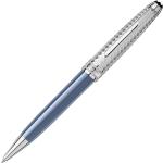 Blaue Montblanc Classique Kugelschreiber aus Kunststoff graviert 