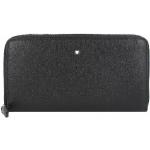 Schwarze Montblanc Brieftaschen mit Reißverschluss aus Leder 