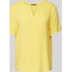 Gelbe MONTEGO V-Ausschnitt V-Shirts aus Viskose für Damen Größe L 