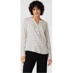Offwhitefarbene Langärmelige MONTEGO V-Ausschnitt Blusenshirts & Schlusen aus Viskose für Damen Größe S 